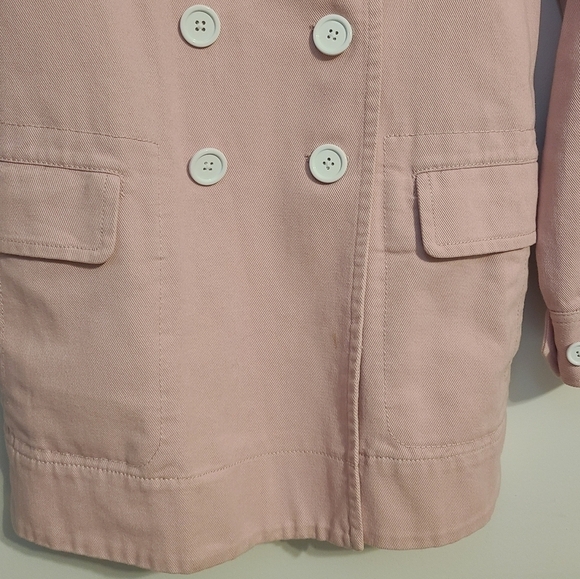J. Crew | Women's Pink Double Breast Heavyweight Cotton Twill Jacket (Size 00) - Picture 10 of 16